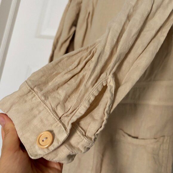 MATE The Label Linen Long Sleeve Jumpsuit in Natural - Picture 6 of 8